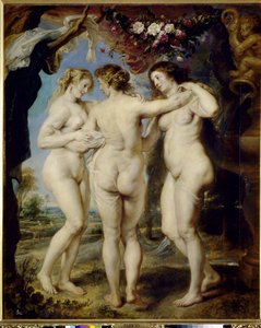 三美神 - キャンバスに油彩 作： Peter Paul Rubens