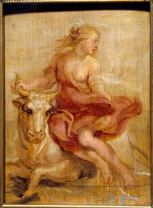 ヨーロッパの誘拐 ピエール・ポール（Pierre-Paul）・ルーベンス（またはPeter PaulまたはPetrus Paulus）（1577-1640）による血のデッサン 日0,18x0,13 m Madrid Prado Museum 作： Peter Paul Rubens