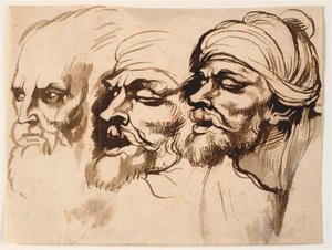 3 つの男性の頭 作： Peter Paul Rubens