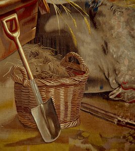 クライストチャイルドの礼拝、フランドル派のタペストリーの詳細、1600〜50年頃 作： Peter Paul after Rubens