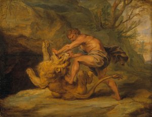 サムソンとライオン、1640年頃 作： Peter Paul studio of Rubens