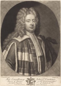 ジョン、カーテレット卿 作： Peter Pelham after Sir Godfrey Kneller