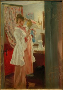 インテリア。アーティストの妻 作： Peder Severin Krøyer