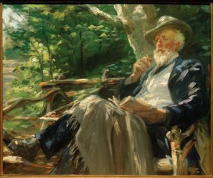 スカーゲンの森の詩人ホルガー・ドラハマンの肖像 作： Peder Severin Krøyer