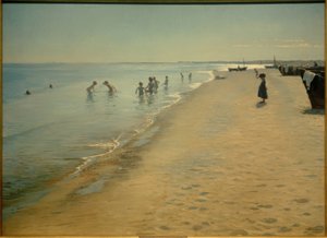 スカーゲンのサウスビーチの夏の日 作： Peder Severin Krøyer