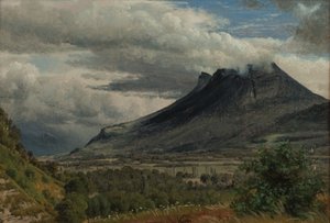 グラニエ山塊、シャンベリーのクリュゼから撮影 1850年 油彩・紙 作： Peter Vilhelm Carl Kyhn