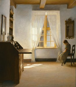 女の子の読書、1901 作： Peter Vilhelm Ilsted
