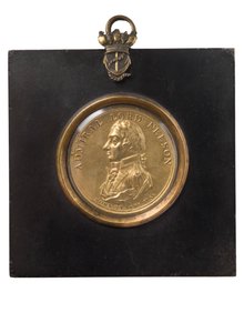 ネルソン提督の肖像プラーク、1805年頃（ブロンズの金箔） 作： Peter Wyon