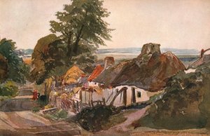 コテージ付きのレーン、c1820 作： Peter de Wint