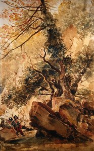 The Dingle at Badger, near Bridgnorth, Shropshire （鉛筆・水彩・紙） 作： Peter de Wint