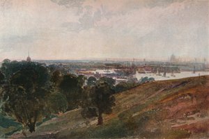グリニッジヒルからのテムズ川、c1820 作： Peter de Wint