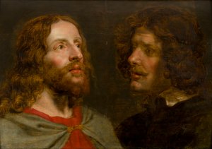キリストと伝道者聖ヨハネ、1629-90年頃（パネルに油彩） 作： Peter van Lint