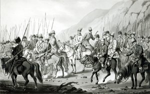 1813年の行進中のロシアのコサックのさまざまな部族