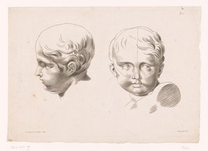 2 つの子供の頭 自然からの描画の原則、パート 5 (シリーズ タイトル) Vème Cahier De Principes Dessiné d