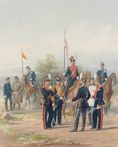 彼と彼女の陛下のライフガードランサー連隊の役員と兵士のグループ、1873
