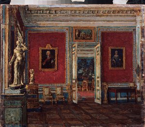 クスコボ宮殿 (モスクワ) (クスコボ宮殿内) - Pyotr Ivanovich Petrovichev (Piotr Petrovichev) (1874-1947) による絵画、キャンバスに油彩 - 19 世紀後半から 20 世紀のロシア美術 - 州立美術館、ペルミ (ロシア) 作： Petr Ivanovic Petrovichev