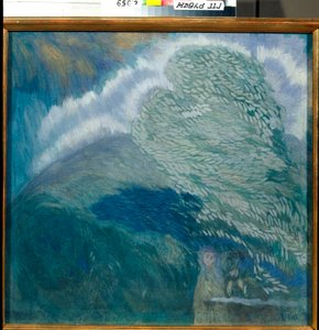 「Les amants de la tempete （嵐の恋人たち） Peinture de Pyotr Savvich Utkin (1877-1934) 1908 Dim 76,5x81 cm State Tretyakov Gallery, Moscow 作： Petr Savvic Utkin