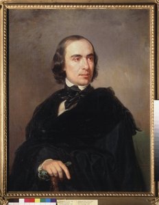 歴史家ティモフェイ グラノフスキー (Timofei Granovsky) (1813-1855) の肖像画。 Peinture de Pyotr Zakharovich Zakharov Chechenets (Zakharov-Chechenets) (1816-1846)、huile sur toile 作： Petr Zakharovich Zakharov Chechenets