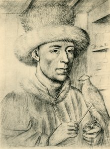 ハヤブサの男の肖像、c1447、1943年。 作： Petrus Christus