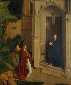 受胎告知、c.1450（木の油） 作： Petrus Christus