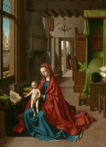 国内のインテリアの聖母子 作： Petrus Christus