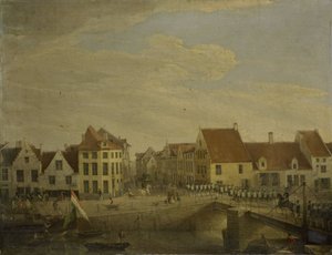 デンデルモンド要塞を通過するオランダ軍 作： Petrus Groenia