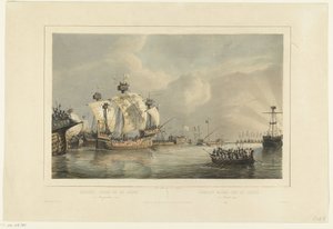 Gouwe での海戦、1304 年 Gouwe 11 August 1304 / Combat naval sur la Goude 11 Aout 1304 (オブジェクトのタイトル) 作： Petrus Johannes Schotel