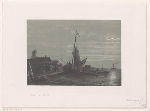 月光による乾燥した土地の帆船 作： Petrus Paulus Schiedges (I)