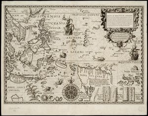 モルッカ諸島は、世界中に送るスパイスの量が最も多いことで有名です… 作： Petrus Plancius