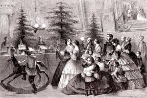ロシア、サンクトペテルブルクのクリスマス。1861年（エングレーヴィング）