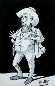 カウボーイ（紙にインク 作： Phil May