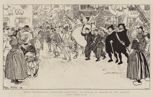 ウィルヘルミナ女王の加盟、陛下を称える歴史的行列 作： Phil May