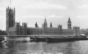 国会議事堂、ウェストミンスター、ロンドン、1933年。 作： Philco Publishing Company