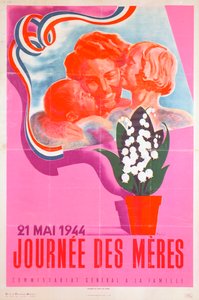 「母の日、1944 年 5 月 21 日」、ヴィシー フランスのポスター、1944 年 作： Phili