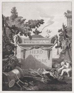 英雄とリアンダーの口絵、1801年。 作： Philibert Louis Debucourt