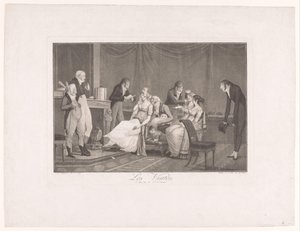 インテリアの若い女性と男性の会社 Les Visites (オブジェクトのタイトル) 作： Philibert Louis Debucourt