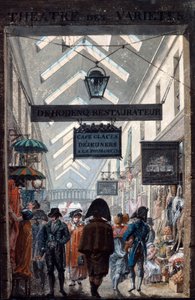 パリのショッピングアーケードデパノラマ、1807 作： Philibert Louis Debucourt
