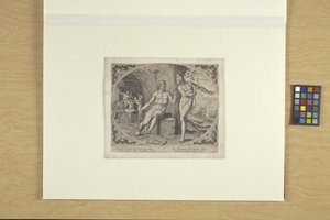 ヴァルカンの鍛冶場、1600年頃（インク） 作： Philip (after) Galle