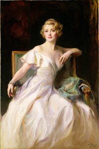 白いドレス - ジョーン・クラークソンの肖像 作： Philip Alexius de Laszlo