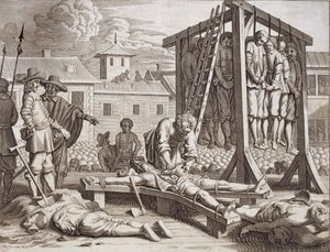 絞首刑と拷問、パブ。 1672年。 作： Philip Baldaeus