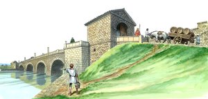 ハドリアヌスのウォール チェスターズ橋の橋台、c2 世紀、1990 年から 2010 年 作： Philip Corke