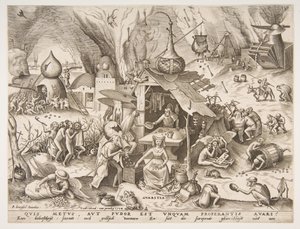 七つの大罪シリーズ、1558年のAvarice Avaritia。 作： Philip Galle