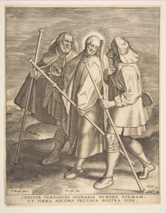1571年、エマオへの道にあるキリストと弟子たち。 作： Philip Galle