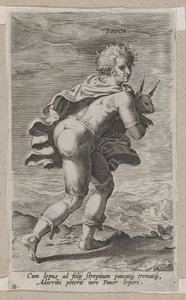 Pavor、プロソポグラフィア、カリフォルニア州から。 1585～90年頃。 1585-90。 作： Philip Galle