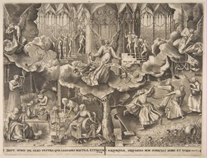賢者と愚かな処女の寓話、約。 1560-63。 作： Philip Galle