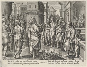 ローマで説教する聖パウロ 作： Philip Galle after Jan van der Straet