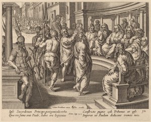大祭司の前の聖パウロ 作： Philip Galle after Jan van der Straet