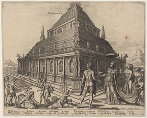 霊廟 (ハリカルナッソスのマウソロスの墓) 作： Philip Galle, after Maerten van Heemskerck