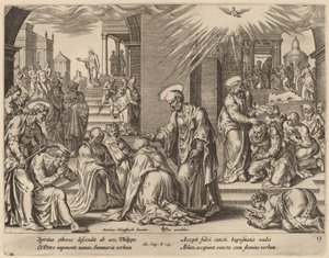 サマリアの人々は神の言葉を受け入れる 作： Philip Galle after Maerten van Heemskerck
