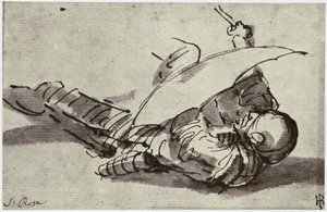 傷ついた兵士、サルヴァトール・ローザ 作： Philip Henry Delamotte
